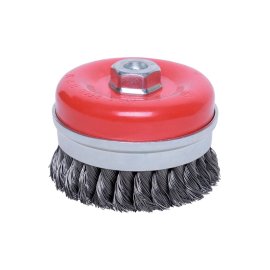 FORTIS Topfzopfbürste Stahldraht 100x0,8mm, gezopft M14