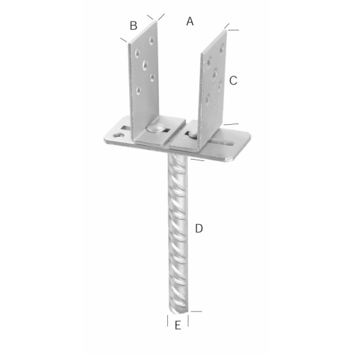 1 Stk. Pfostenträger U-Form verstellbar