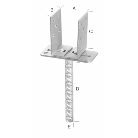 1 Stk. Pfostenträger U-Form verstellbar