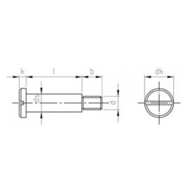 Flachkopfschrauben mit Schlitz und Ansatz DIN 923 A1