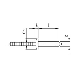 Blindnieten Edelstahl A2/A2 Flachkopf ISO 15983