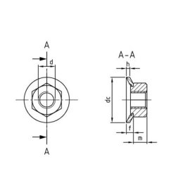 Kombimuttern mit beweglicher Scheibe A2