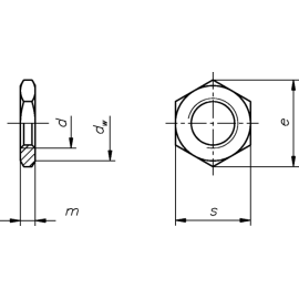 Sechskantmuttern DIN 936 niedrige Form galv. verzinkt