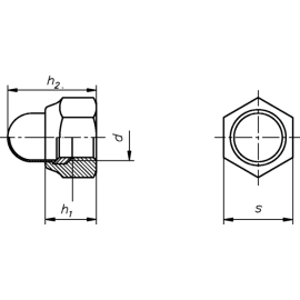 Sicherungs-Hutmutter DIN 986 galv. verzinkt