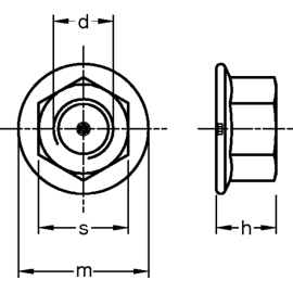 Flanschmutter ohne Verzahnung DIN 6923 galv. verzinkt