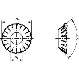 Fächerscheiben für Senkschrauben DIN 6798 galv....