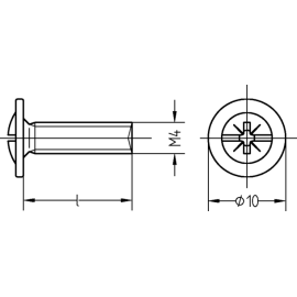 Möbelgriffschrauben galv. verzinkt