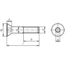 1 Stück Senkschrauben mit Innensechskant ISO 10642 8.8 galv. verzinkt M16 x 30