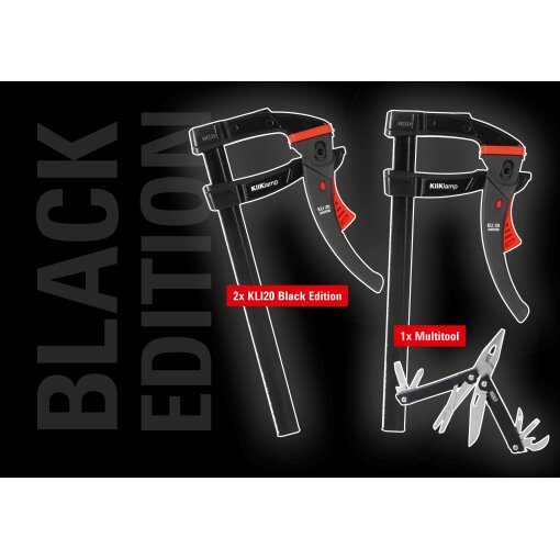 Werkzeugset 2x Hightech-Hebelzwinge KliKlamp KLI 200 x 80mm + Multitool