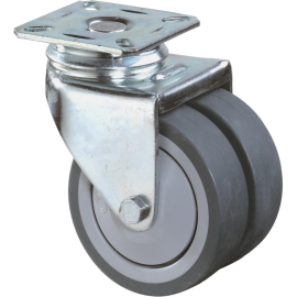 Doppellenkrolle B100 Platte,Gummirad,KL