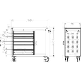 Rollwerkbank 1100x480x1015mm FORUM