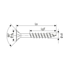 200 Stk. ABC-Spax Torx 5 x 70 Teilgewinde WIROX