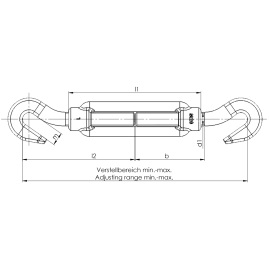 Spannschloß DIN 1480 Haken/Haken galv. verzinkt
