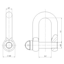 Schäkel gerade verzinkt