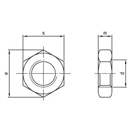Sechskantmuttern DIN 439 Edelstahl A2 Linksgewinde