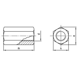 Langmuttern DIN 6334 A4