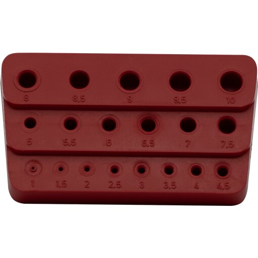 Bohrerständer aus Kunststoff leer 19-teilig 1,0 - 10,0 mm x 0,5 stgd.