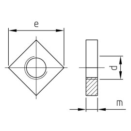 Vierkantmuttern DIN 562 A2 niedrige Form