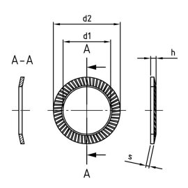 Sicherungsscheiben Form "S" A2