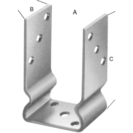 1 Stück U - Pfostenlasche feuerverzinkt 71 mm
