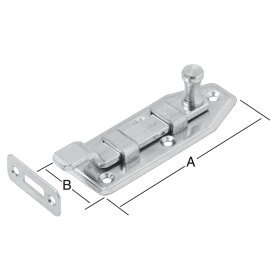 Fensterriegel gekröpft, mit Schließblech verzinkt